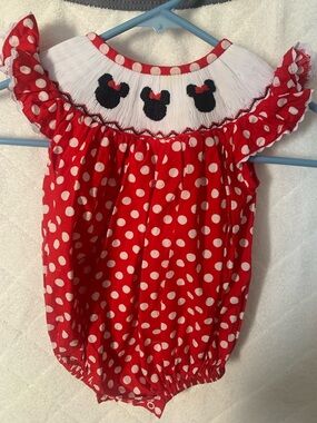 Pleats & Stiches Dot Minnie-Inspired Baby Romper